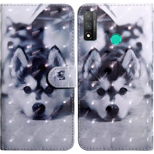 Coque Pour Huawei P Smart 2020, Housse Premium En Cuir Huawei P Smart 2020, Magnetique Flip Case Portefeuille Pu Cuir A Rabat Housse Etui De Protection Avec Porte Cartes (Chien)