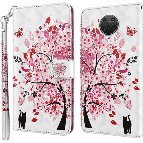 Coque Pour Nokia 6.3/G20/G10, Housse Premium En Cuir Nokia 6.3/G20/G10, Magnetique Flip Case Portefeuille Pu Cuir A Rabat Housse Etui De Protection Avec Porte Cartes (Arbre)