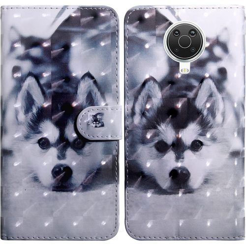 Coque Pour Nokia 6.3/G20/G10, Housse Premium En Cuir Nokia 6.3/G20/G10, Magnetique Flip Case Portefeuille Pu Cuir A Rabat Housse Etui De Protection Avec Porte Cartes (Chien)