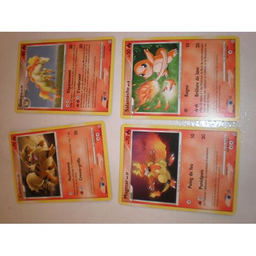 Pokemon Diamond Et Perle - 4 Cartes - Galopa 80 Pv, Magmar 70 Pv, Caminos 70 Pv, Salameche 50 Pv