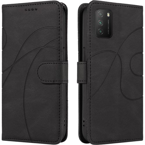 Coque Pour Xiaomi Redmi 9t / Xiaomi Poco M3, Portefeuille Magnetique Housse En Cuir Pu, Etui A Rabat De Protection Pour Redmi 9t / Xiaomi Poco M3, Noir