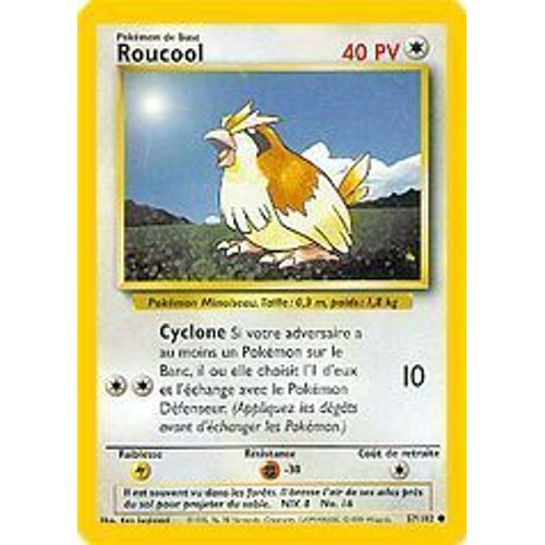 Carte Pokemon  - N°57/102 - Roucool - Série 2 - 1996-1998