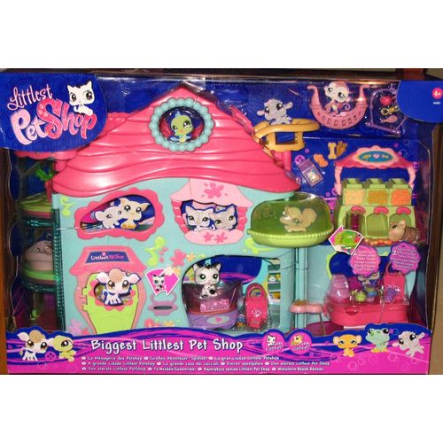 Littlest Petshop - La Maison Ménagerie Avec Le Chat Noir Et Blanc Et Un Hamster