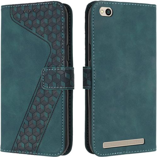 Coque Pour Xiaomi Redmi 5a, Etui Protection Housse Premium En Cuir Pu Portefeuille Etui Telephone [Fermoir Magnetique] [Fentes Pour Cartes] Flip Case Pour Xiaomi Redmi 5a (Vert)
