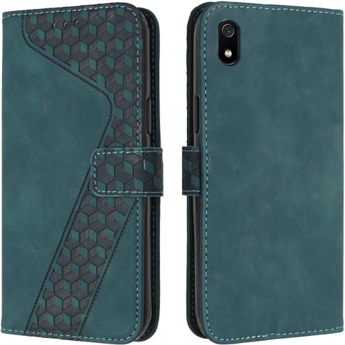 Coque Pour Xiaomi Redmi 7a, Etui Protection Housse Premium En Cuir Pu Portefeuille Etui Telephone [Fermoir Magnetique] [Fentes Pour Cartes] Flip Case Pour Xiaomi Redmi 7a (Vert)