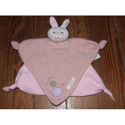 Lapin Döta Manhattan Toy Doudou Triangle Plat Rose  Peluche A Grelot