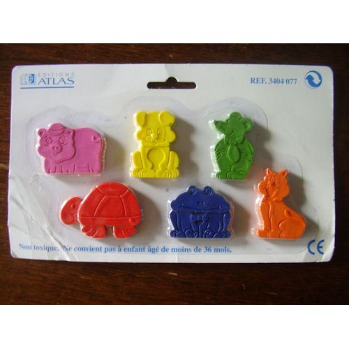 Lot De 6 Crayons De Couleur Forme Animaux - Edition Atlas