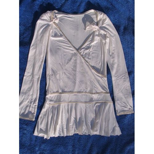 T-Shirt Promod , Blanc , Cache-Coeur , Taille 38