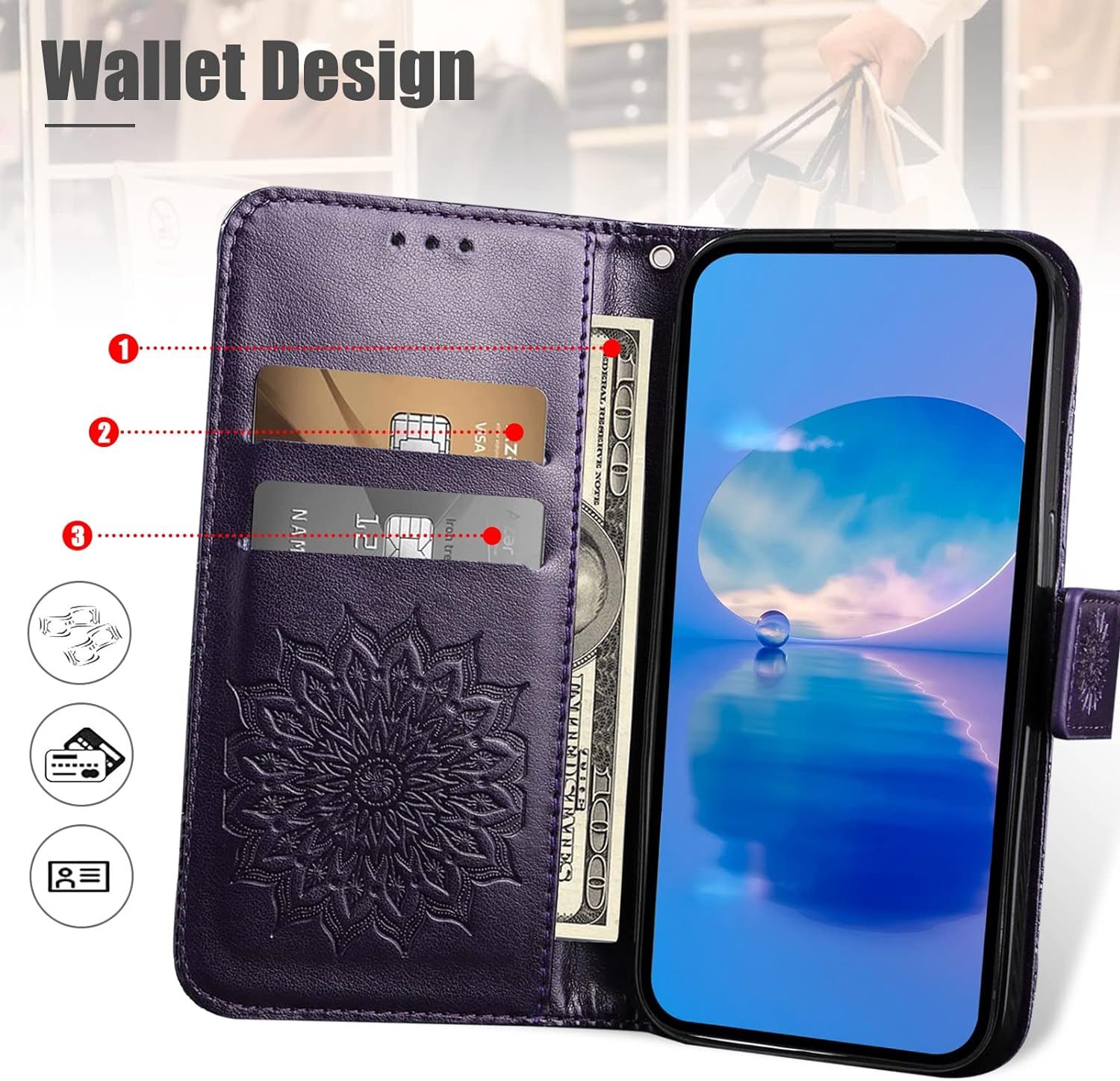 Coque Pour Huawei P Smart 2020, Protection Etui En Pu Cuir P... - 3