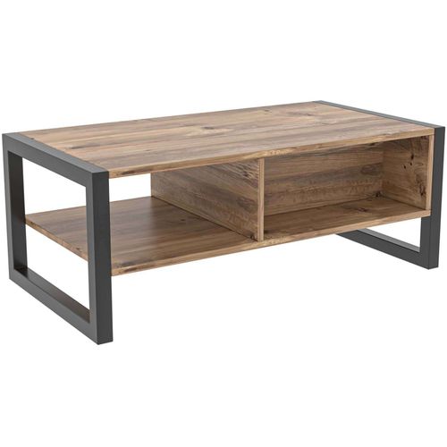 Table Basse Imitation Bois Et Métal Atlantic