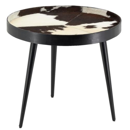 Table Basse En Métal Et Peau De Vache