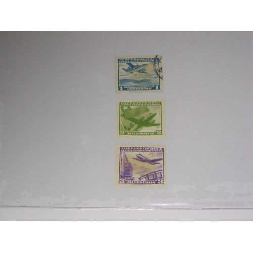 Chili , Corréos De Chili , Lot De 3 Timbres Thème Aviation