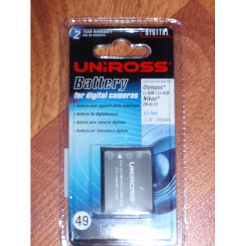 Uniross Li-Ion U0131742 - Batterie compatible pour Olympus Li-40B - Li-42B ou Nikon EN-EL10