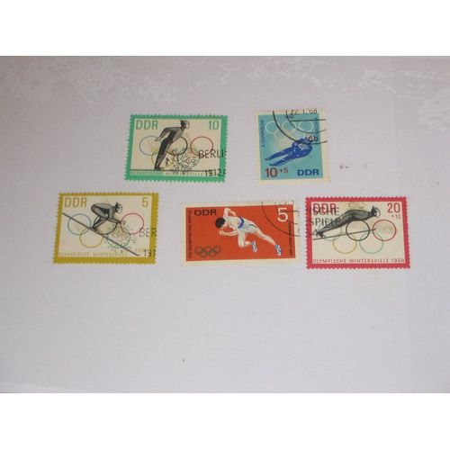 Ddr , Lot De 5 Timbres Thème Sport De 1964 Et 1968
