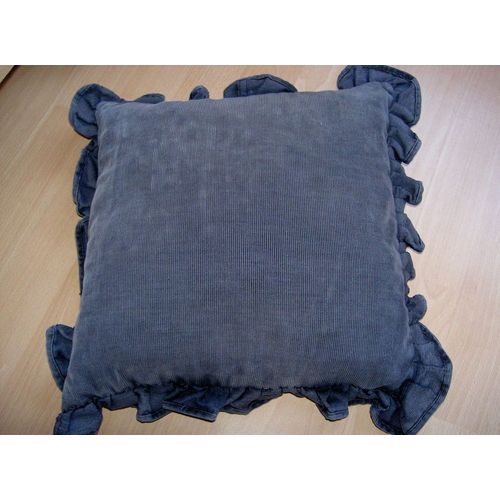 Coussin Velour Gris Foncé
