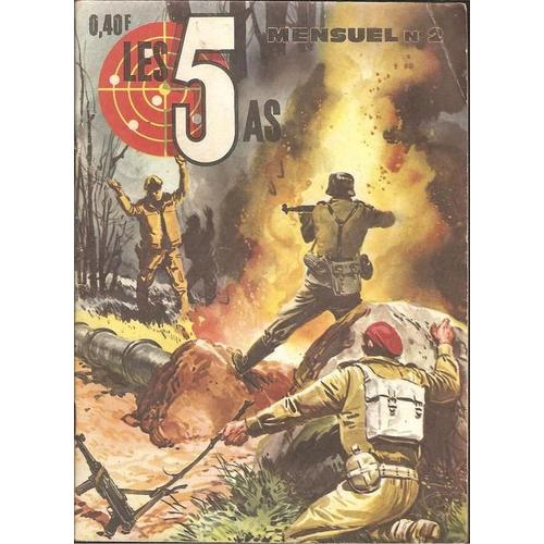 Les 5 As ( Mensuel )  N° 2 : " Comic Pocket " En Noir & Blanc Contenant Des Bandes Dessinées De Guerre