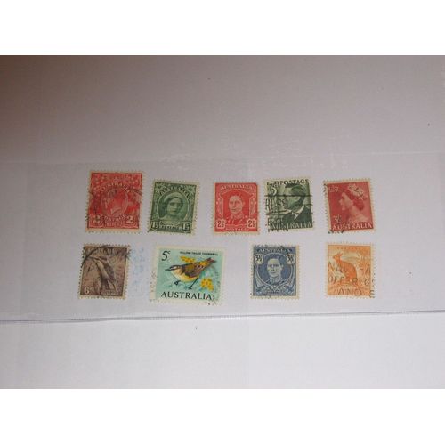 Australie , Lot De 9 Timbres  Des Années 50 Ou 60
