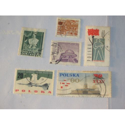 Pologne , Lot De 6 Timbres Des Années 60 Et 70