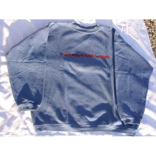 Très Sympa Sweat Quiksilver Bleu Chiné, Excellent État