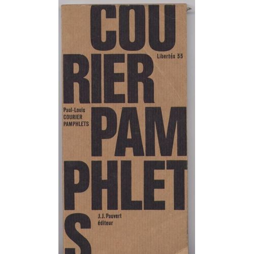 Pamphlets De Paul-Louis Courier   de paul-louis courier  Format  (Livre)