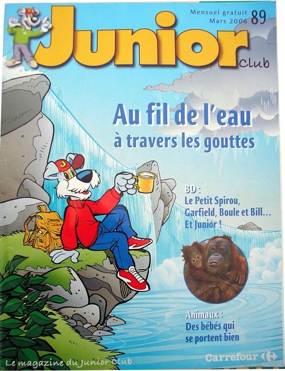 Junior  Club   -   Mars 2006   -  N° 89 : Au Fil De L'eau, À Travers Les Gouttes/Le Petit Spirou, Garfield, Boule Et Bill, Junior ! ...