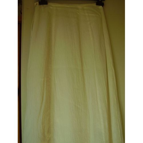 Jupe Blanche, Longue, Doublée, Coton Effet Crépé, Cacharel