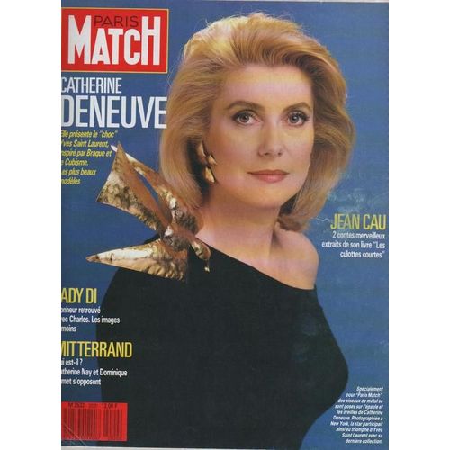 Paris Match  N° 2020 : 02-1988 Catherine Deneuve/Claude Azoulay/Michael Douglas/Olivia Brunaux/Gerard Lanvin Et Jennifer/Patrick Sebastien/Jeane Manson/Yves St Laurent
