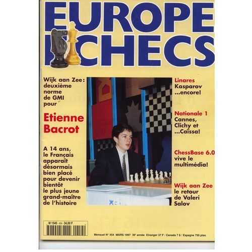 Europe Echecs  N° 454 : Etienne Bacrot À Wijk Aan Zee