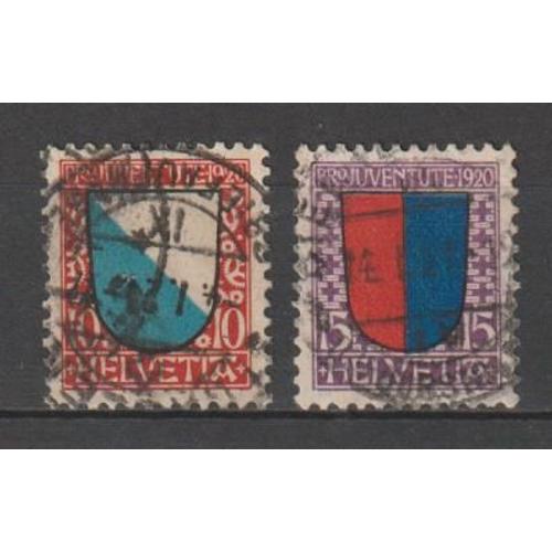 Suisse, 1920, N°177 + 178, Oblitérés.