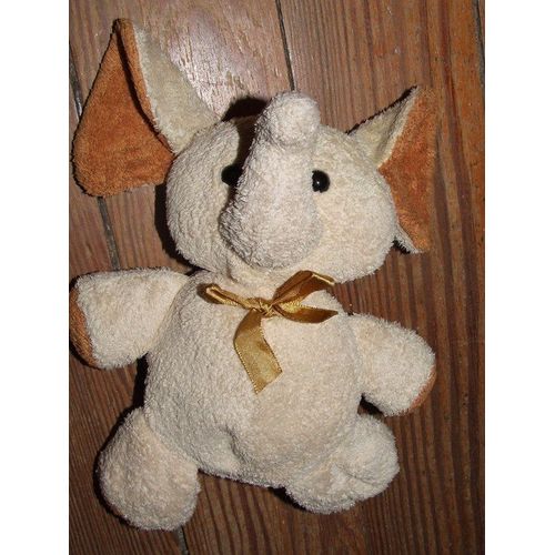Elephant Nicotoy Doudou Peluche Marron Beige De 20 Cms + Oreilles De 5 Cms