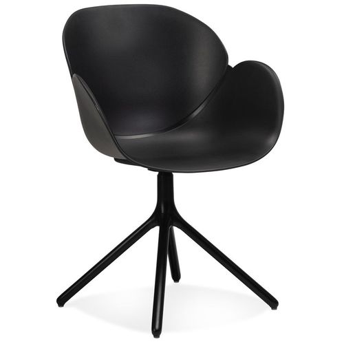 Chaise Avec Accoudoirs 'apodis' Noire En Matière Plastique