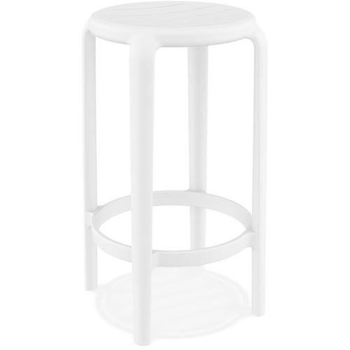 Tabouret De Jardin Mi-Hauteur 'peya Mini' Blanc En Matière Plastique