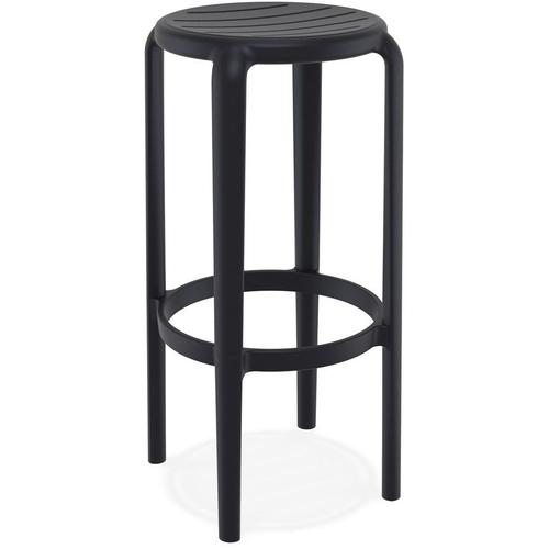 Tabouret De Bar Intérieur / Extérieur 'peya' Noir En Matière Plastique