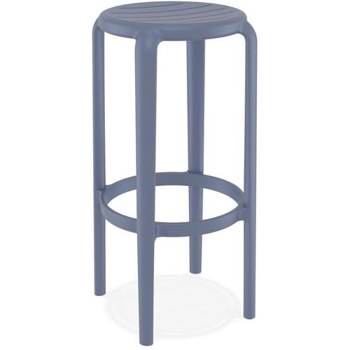 Tabouret De Bar Intérieur / Extérieur 'peya' Gris Foncé En Matière Plastique