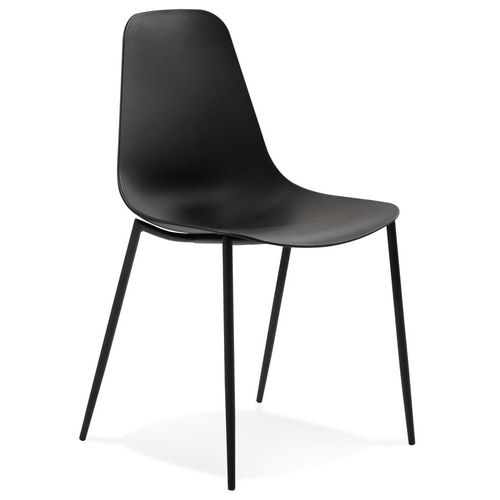 Chaise Intérieur / Extérieur 'feliz' Noire En Matière Plastique Et Métal