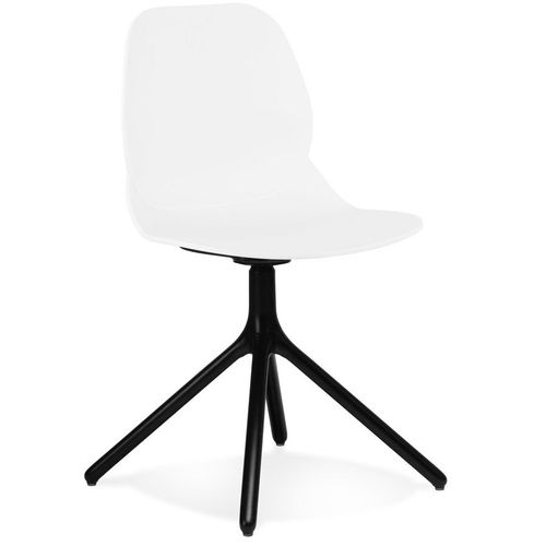 Chaise Design 'tucana' Blanche Avec Pieds En Métal Noir