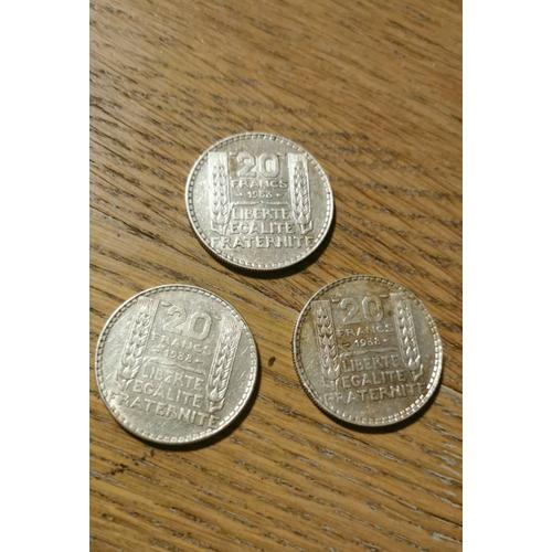 Lot De 3 Pièces 20 Francs Turin Argent