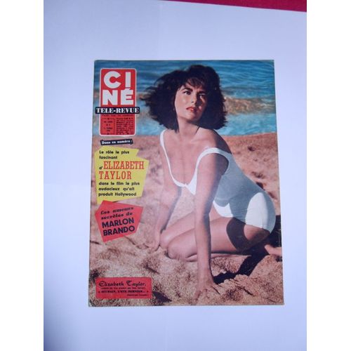Cine Tele-Revue 1960 N° 9 : Elizabeth Taylor.Marlon Brando.Marie Laforet.Pascale Et Gianni.Yves Montand.Fernand Raynaud.Pierre Mondy.