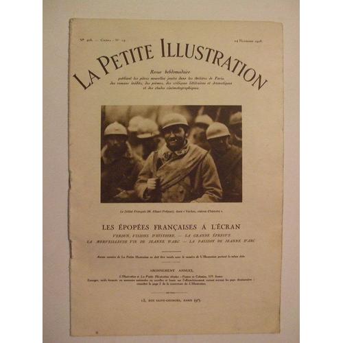 La Petite Illustration 24 Novembre 1928 N° 14 Cinema  N° 408 : Les Épopées Francaises A L'écran,Verdin Visions D'histoire