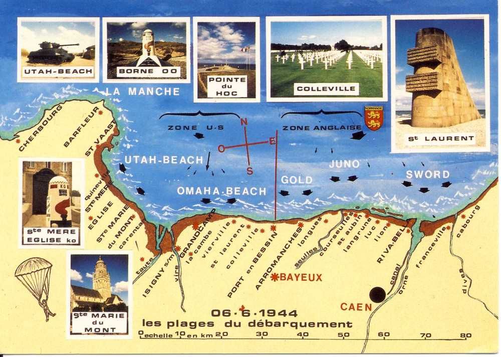 Les Plages Du Debarquement 6 Juin 1944 Utah Borne 00 Pointe Du Hoc Colleville St Laurent Ste Mere Eglise Ste Marie Du Mont Ref G5 14 Rakuten