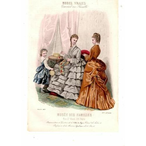 Gravure Couleur Modes Vraies Enfantina Musee Des Familles N° 7 Octobre 1873