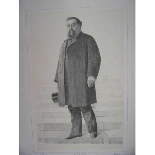 Gravure Sur Bois 19ème Armand Fallieres President De La Republique