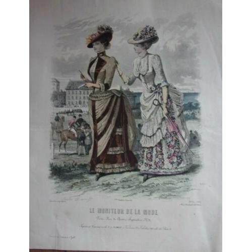 Gravure Couleur Modes De Paris Journal Des Demoiselles N° 31 1883