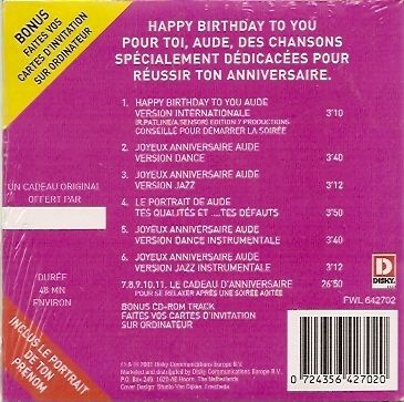 Joyeux Anniversaire Aude Cd Rakuten