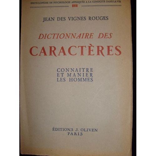Dictionnaire Des Caractères