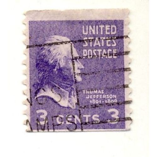 Timbre Etats Unis- Thomas Jefferson 3c