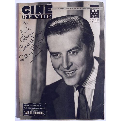 Cine Revue 1947.  N° 24 : Jean Marais.Ingrid Bergman.Ray Milland.Linda Darnell.Bob Hope.Marcelle Derriren