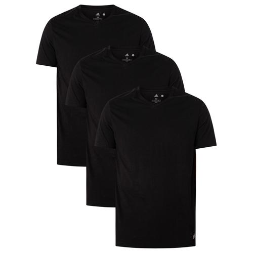 Adidas Lot De 3 T-Shirts Décontractés À Col En V, Noir