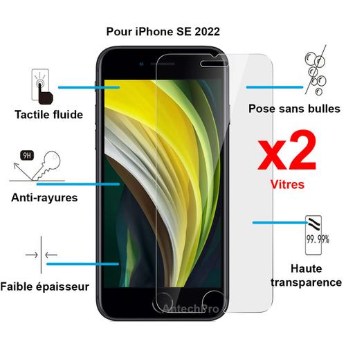 Vitre De Protection En Verre Trempé Pour Iphone Se 2022 - Lot De 2