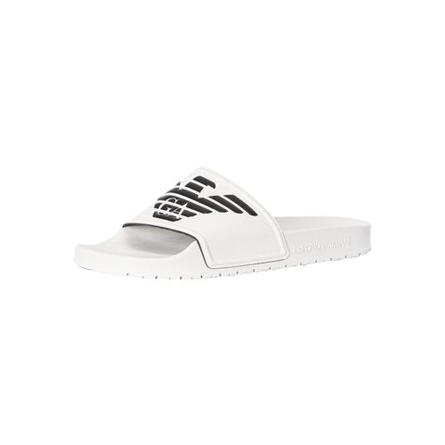 Emporio Armani Logo Sliders, Blanc - 44